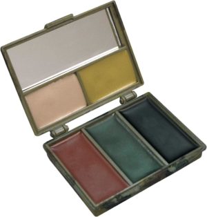 This image portrays 5 Color Camo Face Paint Compact by Government Suppliers & Associates.