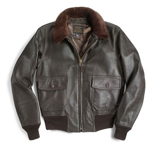 This image portrays G-1 Navy Leather Flight Jacket by Government Suppliers & Associates.