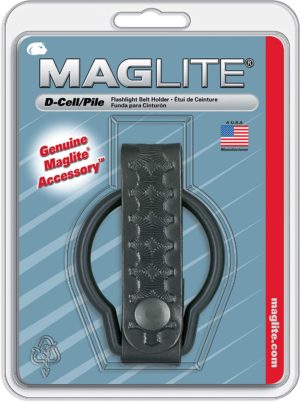 This image portrays Maglite D Cell Leather Belt Holder by Government Suppliers & Associates.