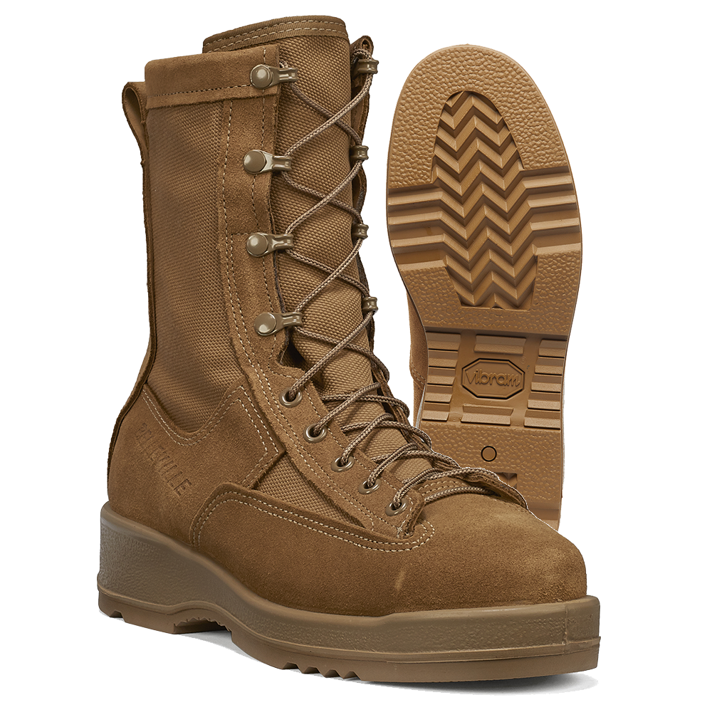 This image portrays Belleville 330 COY ST Hot Weather Steel Toe Flight Boot by Government Suppliers & Associates.